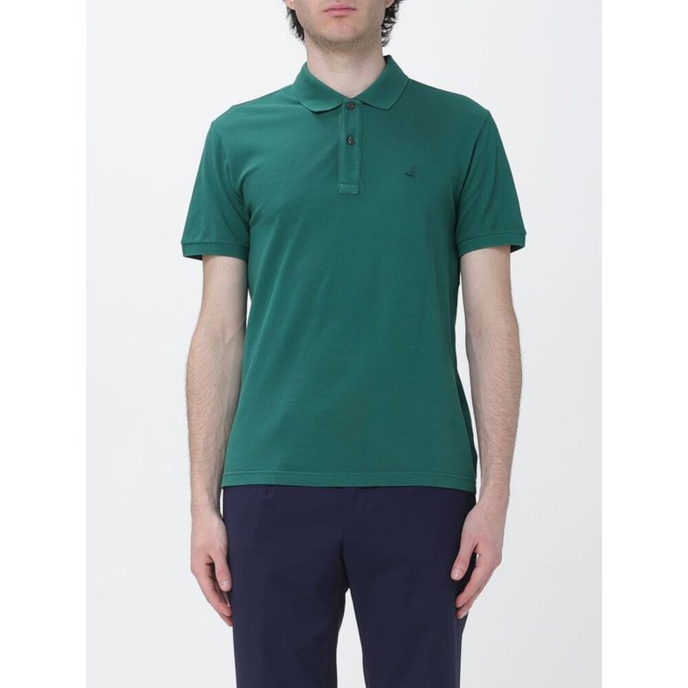 Brooksfield Men Basic Cotton Polo Shirt With Logo Brooksfield